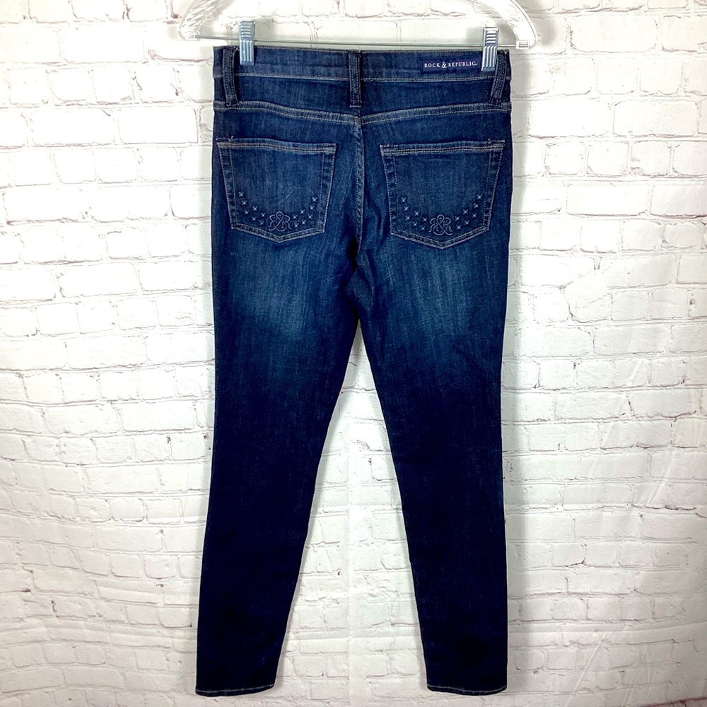 Rock & Republic Berlin‎ Stretch Skinny Jeans Women’s Size 2 Patterned Pockets